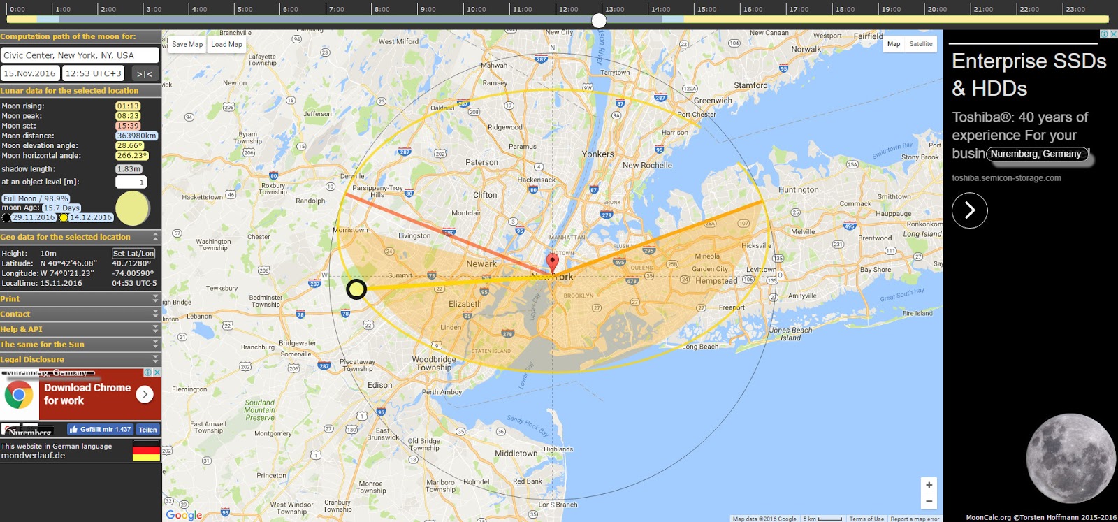 Moon calculator: Mapping the Supermoon
