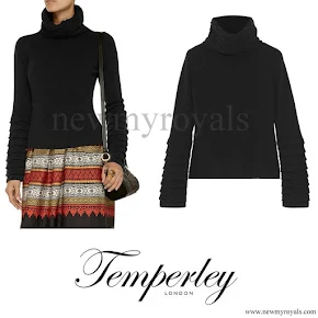 Kate Middleton wore Temperley London Honeycomb Sweater in black