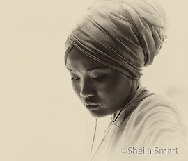 Sepia image of a young woman