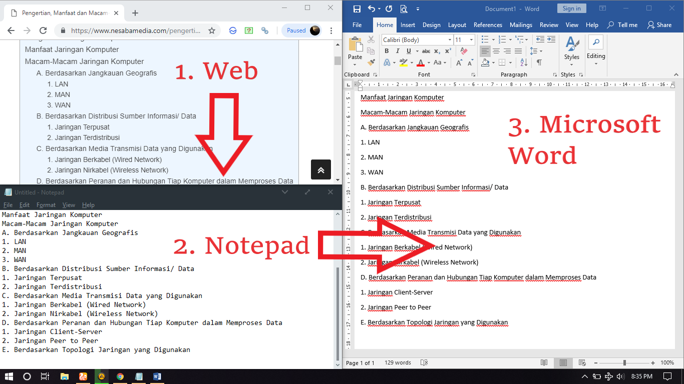 Cara Copy Paste Tulisan Arab Dari Google Ke Word
