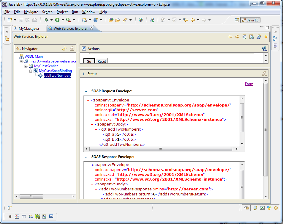 Simple  Service using SOAP Java Discover