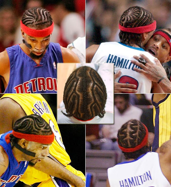 Richard Hamilton with some cool cornrows for his natural black hair