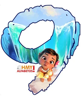 Tierno Alfabeto de Moana Bebé. Moana Baby Free Printable Alphabet.