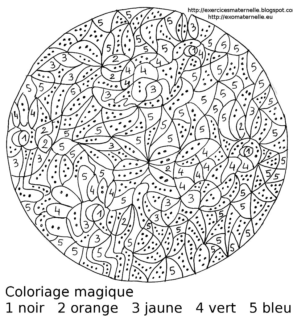 Maternelle: Coloriage magique maternelle : oiseaux dans le ciel