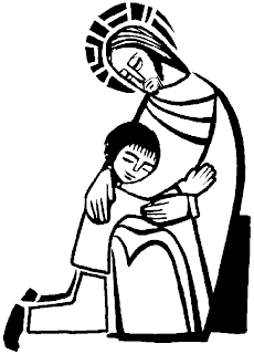 sacrament of reconciliation coloring page of Jesus and Children(kids) download religious photos and Mother Mary images for free