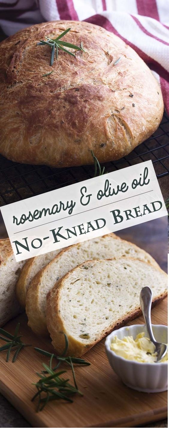 Olive Oil and Rosemary No Knead Bread Food Recipes Need Taste