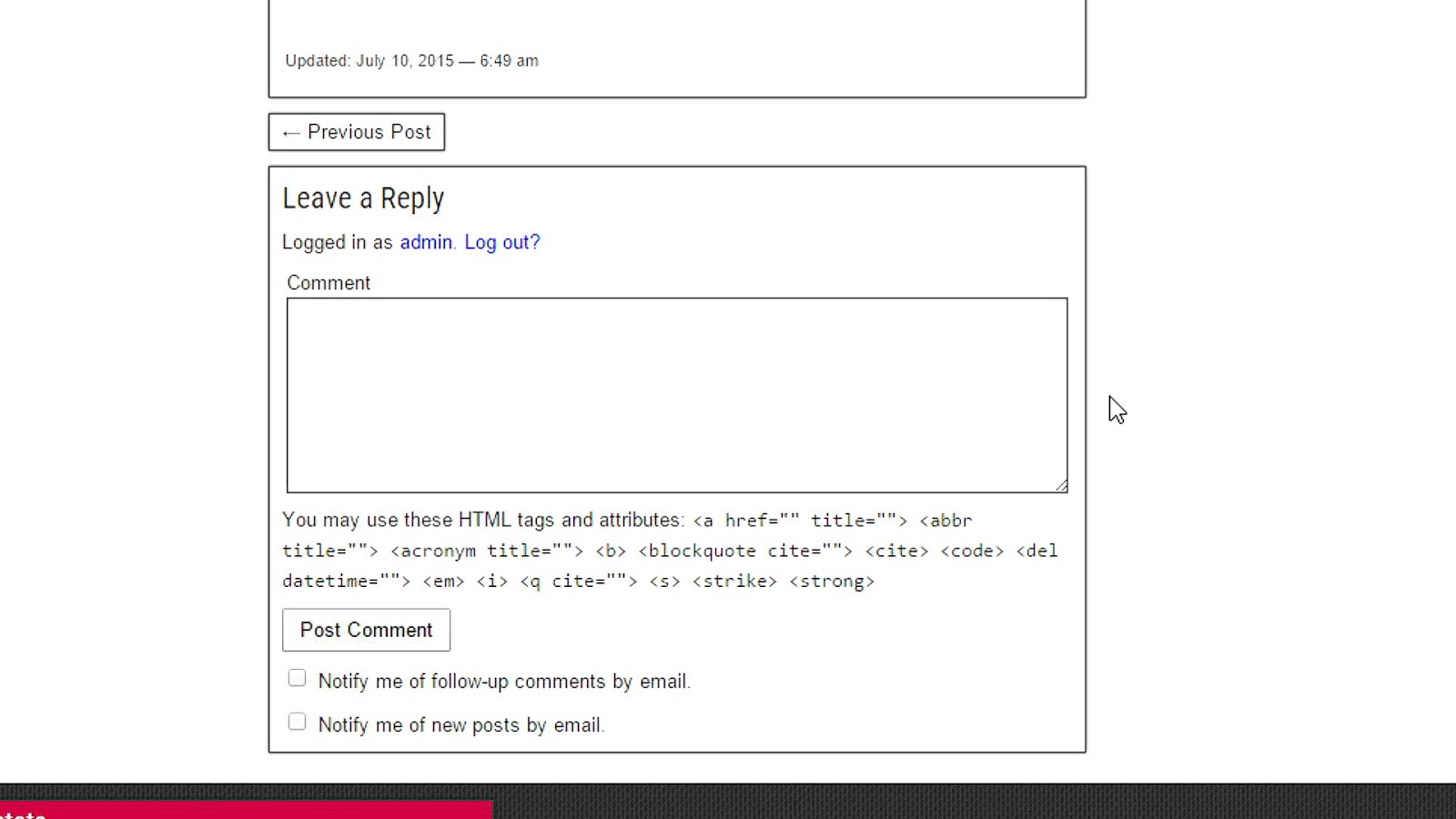 Html Comment Box Box Choices