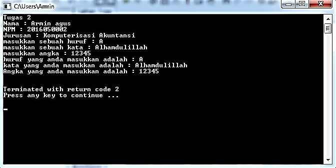 Contoh Program dengan Bahasa C++