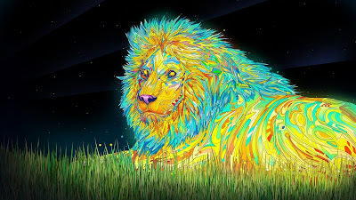 Trippy Lion Wallpaper