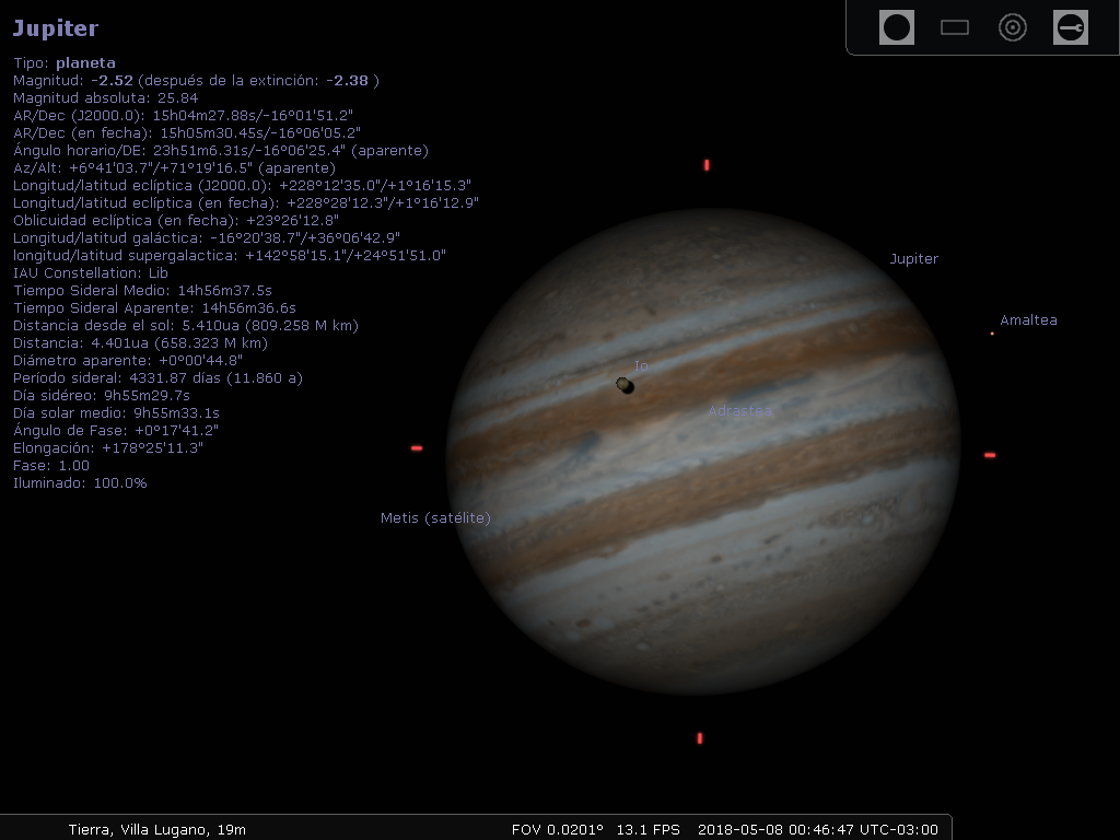 Infobservador Oposición de Júpiter 2018