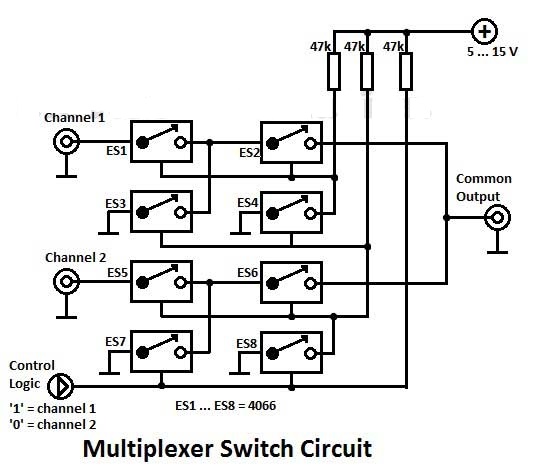 Multiplexer Switch with 4066 Circuit Diagram