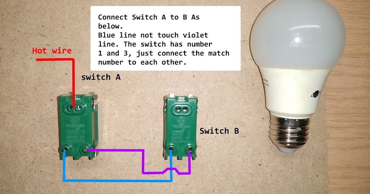 Two ways light switch wiring diagram