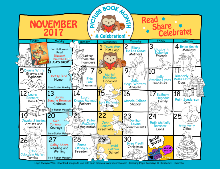 The Library Voice Celebrate Picture Book Month With This Calendar and