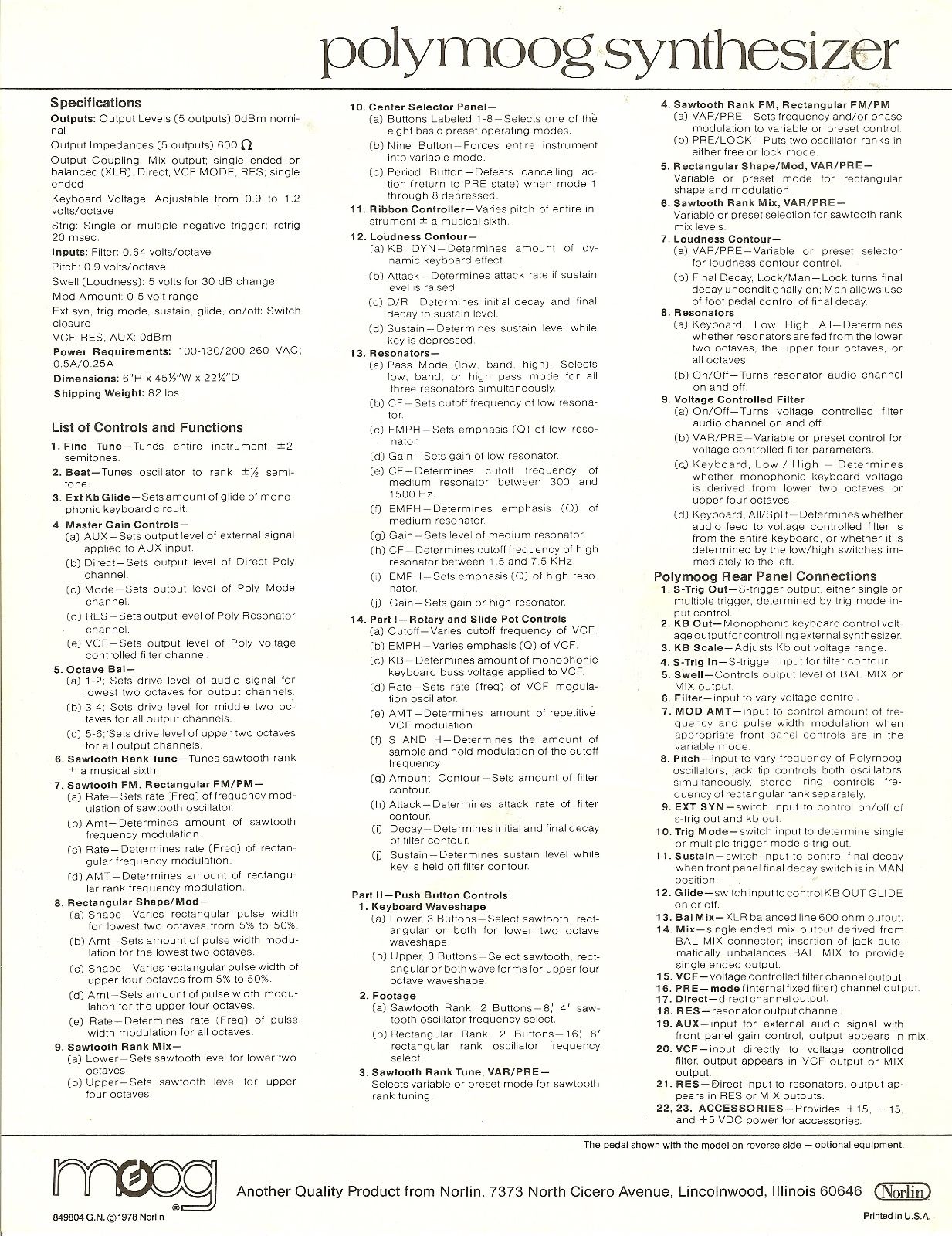 MATRIXSYNTH: Vintage Moog Ad/Spec Sheets