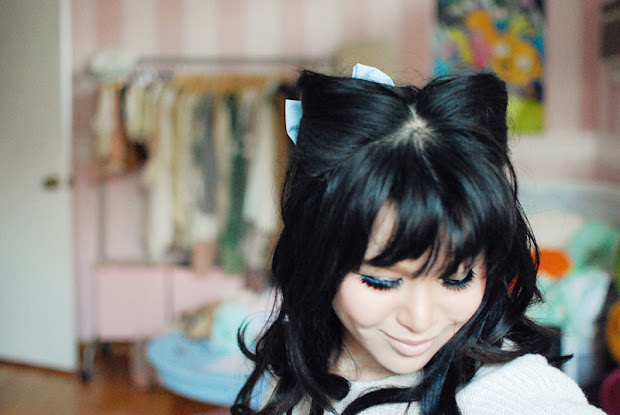 darling rainbow cat ear hairstyle