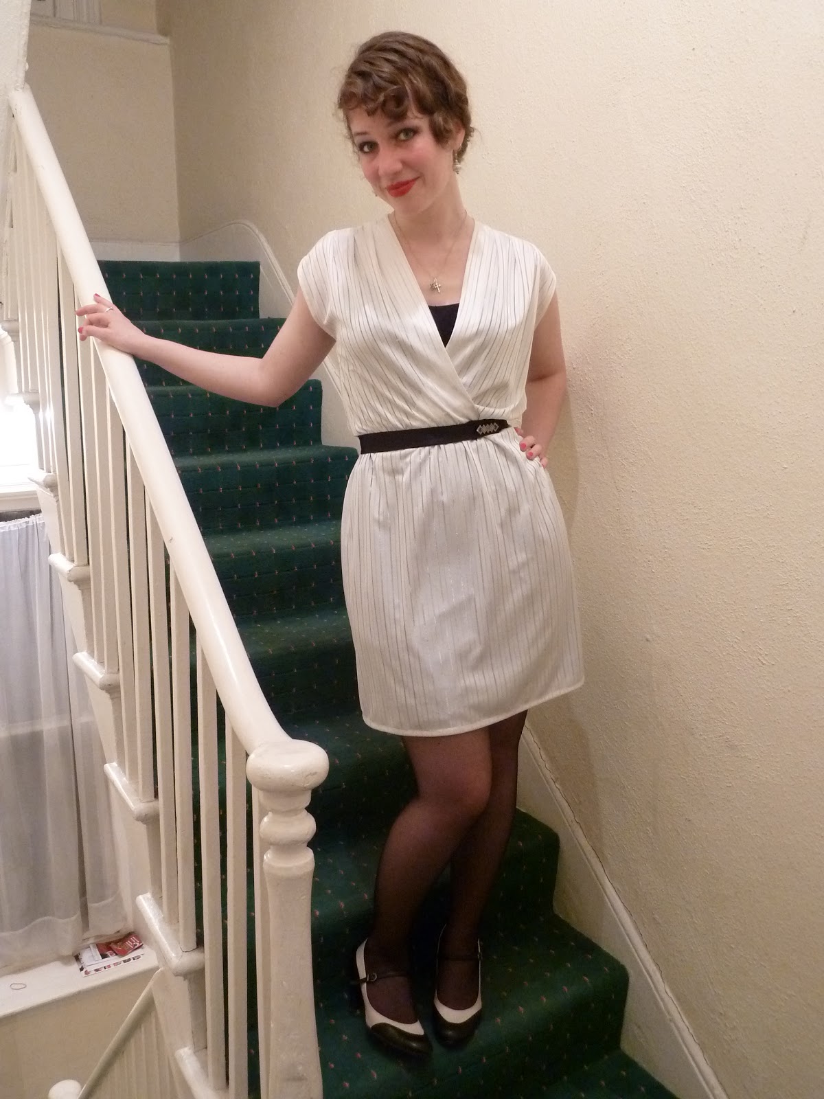 Dress: Rokit Slip: M&S Shoes: Jones Bootmaker Sash: Bit of ribbon from ...