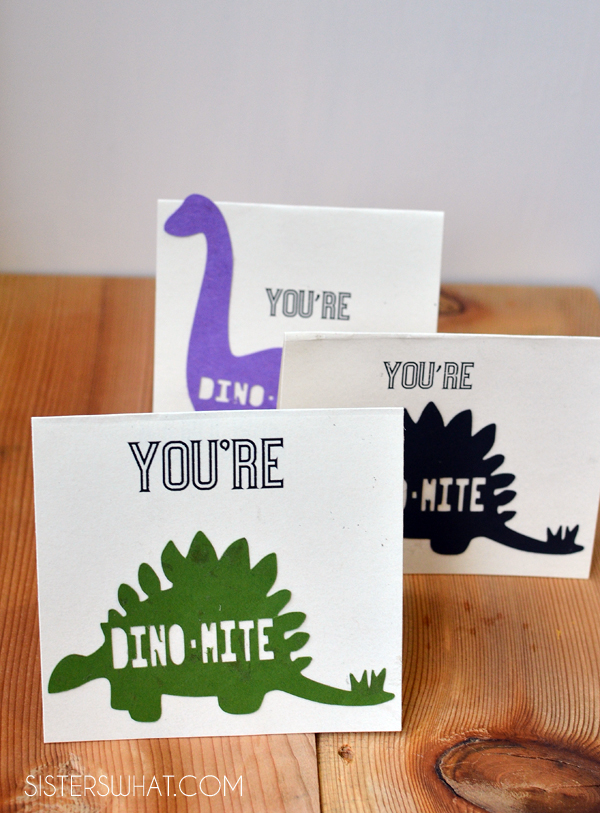 Dinosaur Valentines day Card | Free Printable and Silhouette Studio File