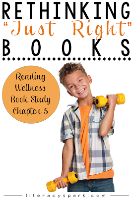 What is a "just right" text?  Chapter 5 of Reading Wellness suggests there is a broad range of texts that are appropriate for independent reading.  Learn a fun, hands on analogy you can use to help describe different levels of texts.