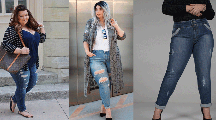 Cómo combinar jeans rasgados si soy gordita?