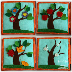 Handmade cloth quiet busy book for Sergio, season tree, развивающая книжка