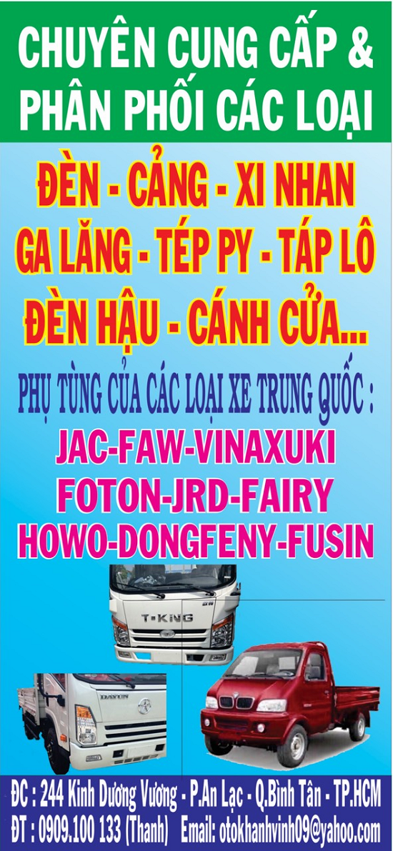Cửa hàng bán phụ tùng xe ôtô tải – Foton – Faw – Fusin – Veam – Vinaxuki -  Oto