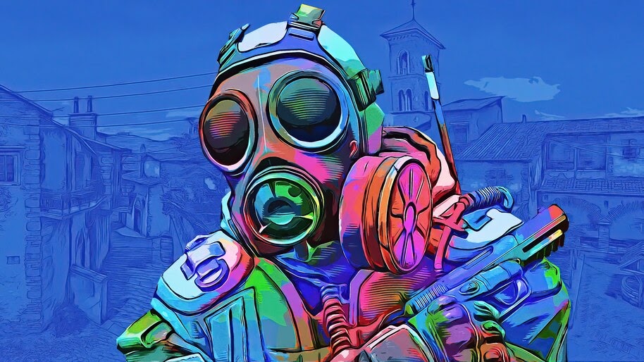 CS:GO, Counter Terrorist, Gas Mask, Colorful, 4K, #4.3197