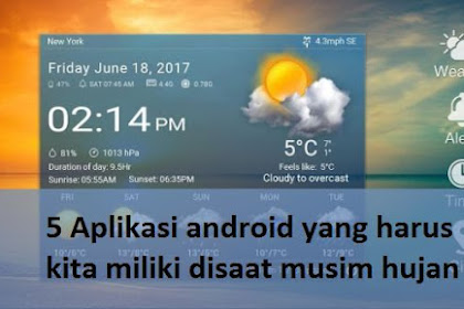 5 Aplikasi android yang harus kita miliki disaat musim hujan