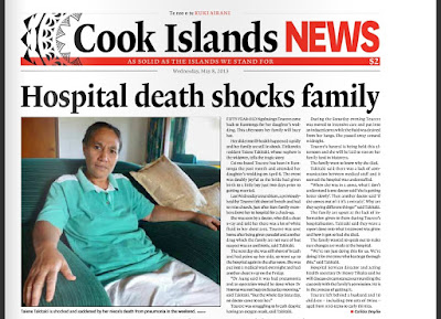 Rarotonga Cook Islands Hospital deaths coroner inquiry Hospital death shocks family