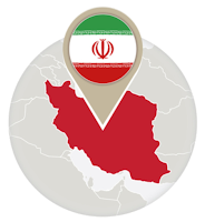 Iranian flag and map