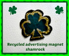 Recycled advertising magnet shamrock
