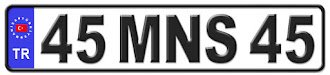 Manisa il isminin kısaltma harflerinden oluşan 45 MNS 45 kodlu Manisa plaka örneği
