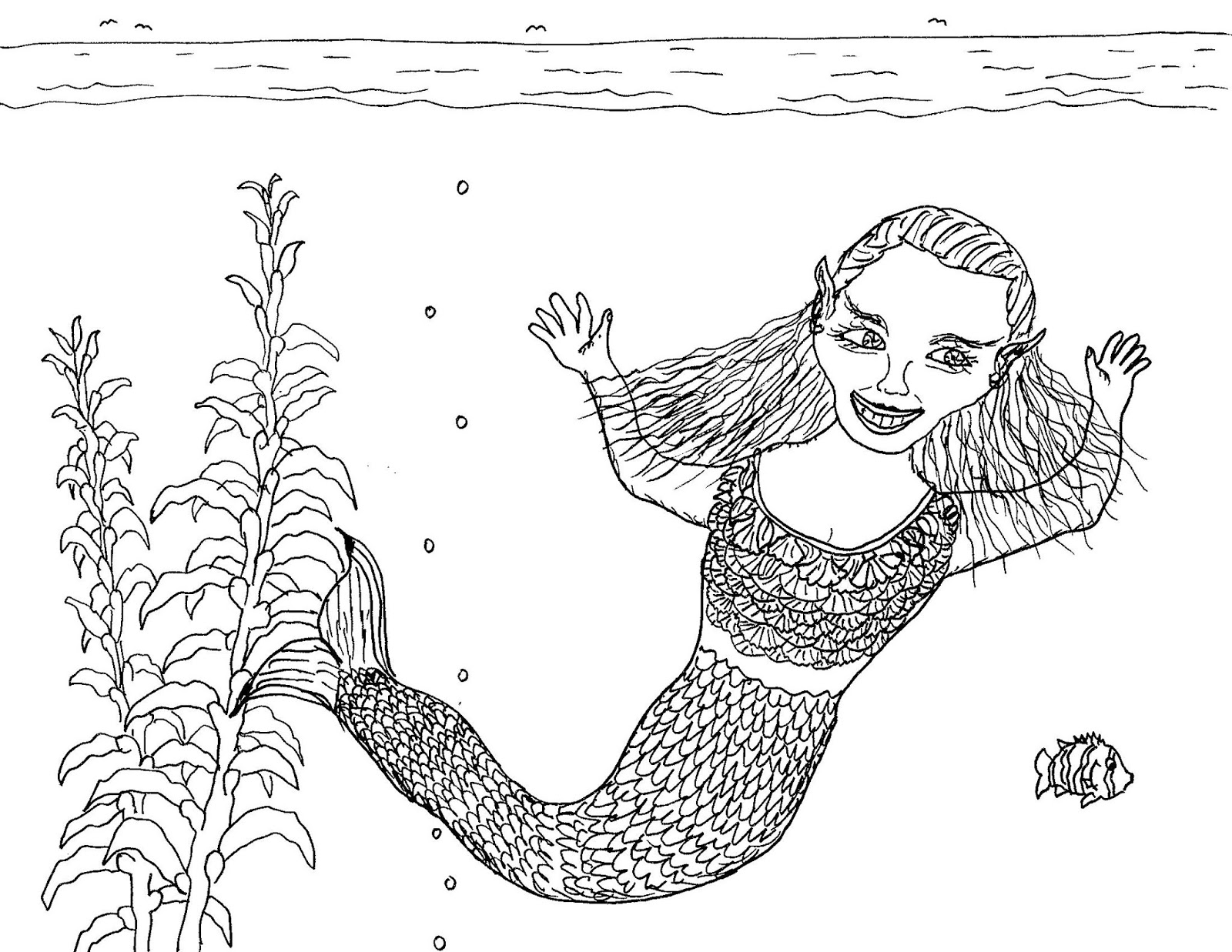Robin S Great Coloring Pages Eden As A Mermaid And Hamadryad