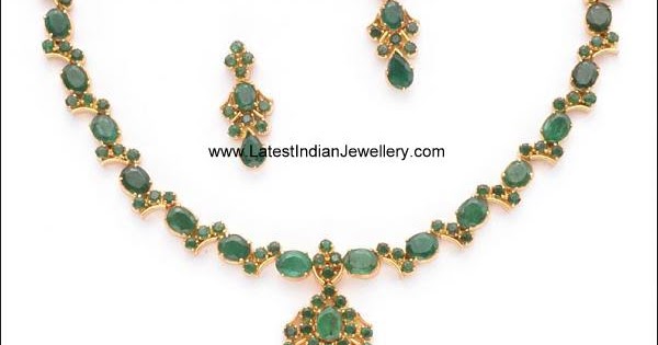 Latest Emerald Gold Necklace Sets