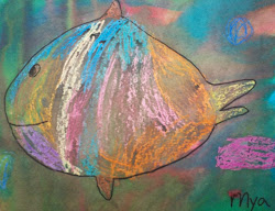 kindergarten fish watercolor
