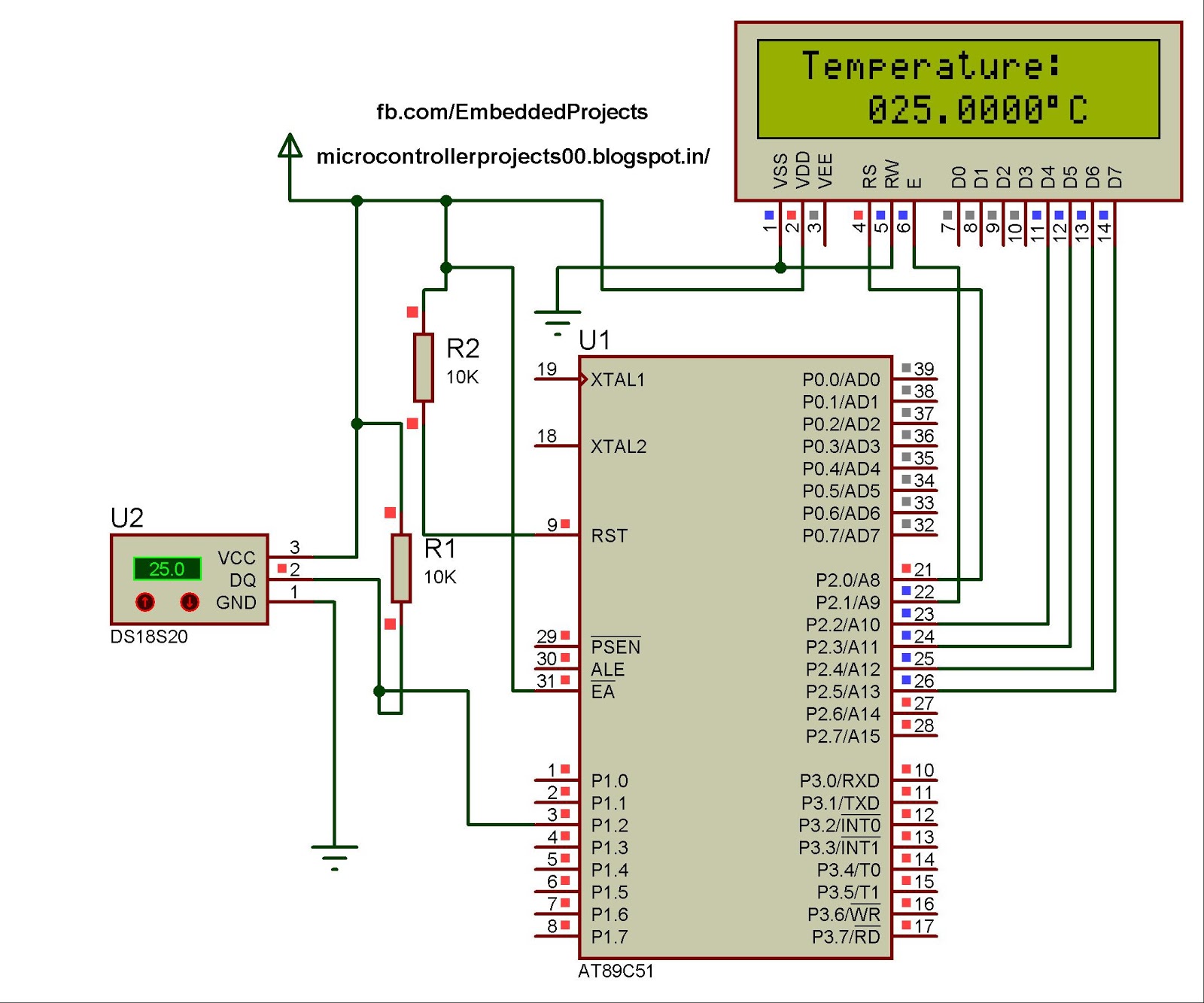 Atmel 8051 Microcontroller Programmer Circuit Diagram