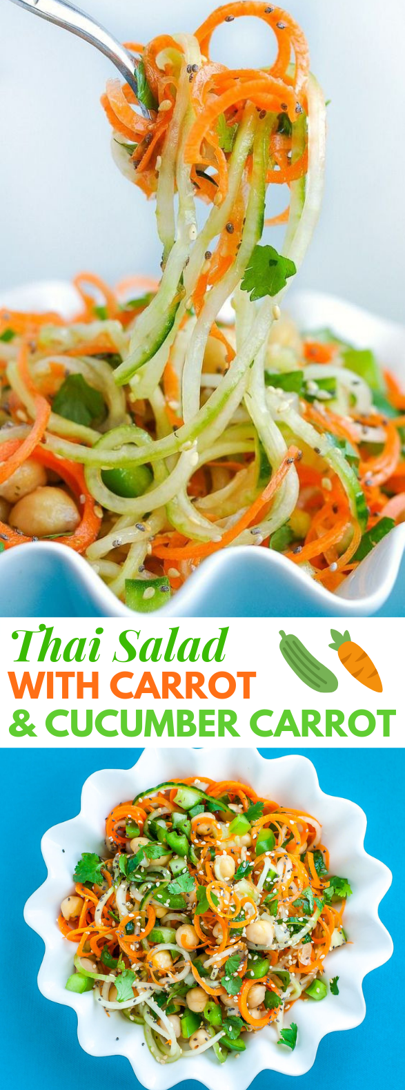 THAI SALAD WITH CARROT AND CUCUMBER NOODLES #Vegetarian #DeliciousRecipe