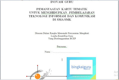 Download Contoh Laporan Karya Inovatif Guru Sma Smk Bingkaiguru