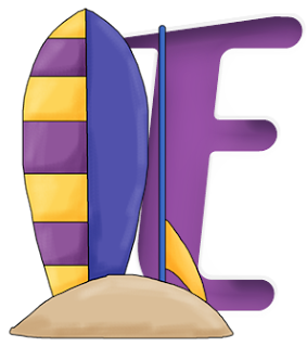 Abecedario Morado de Verano. Summer Purple Alphabet.