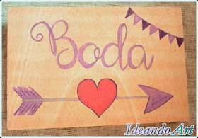 Cartel de acceso a boda