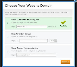 enter domain to weebly