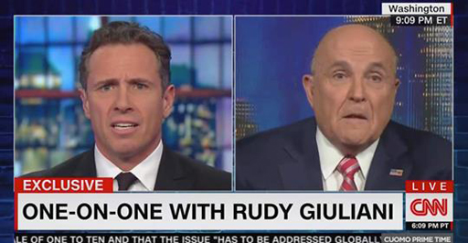 In a stunning reversal, Donald Trump's legal eagle Rudy Giuliani told CNN's Chris Cuomo last night that he never said there was "no collusion" between the 2016 Trump campaign and Russian agents.