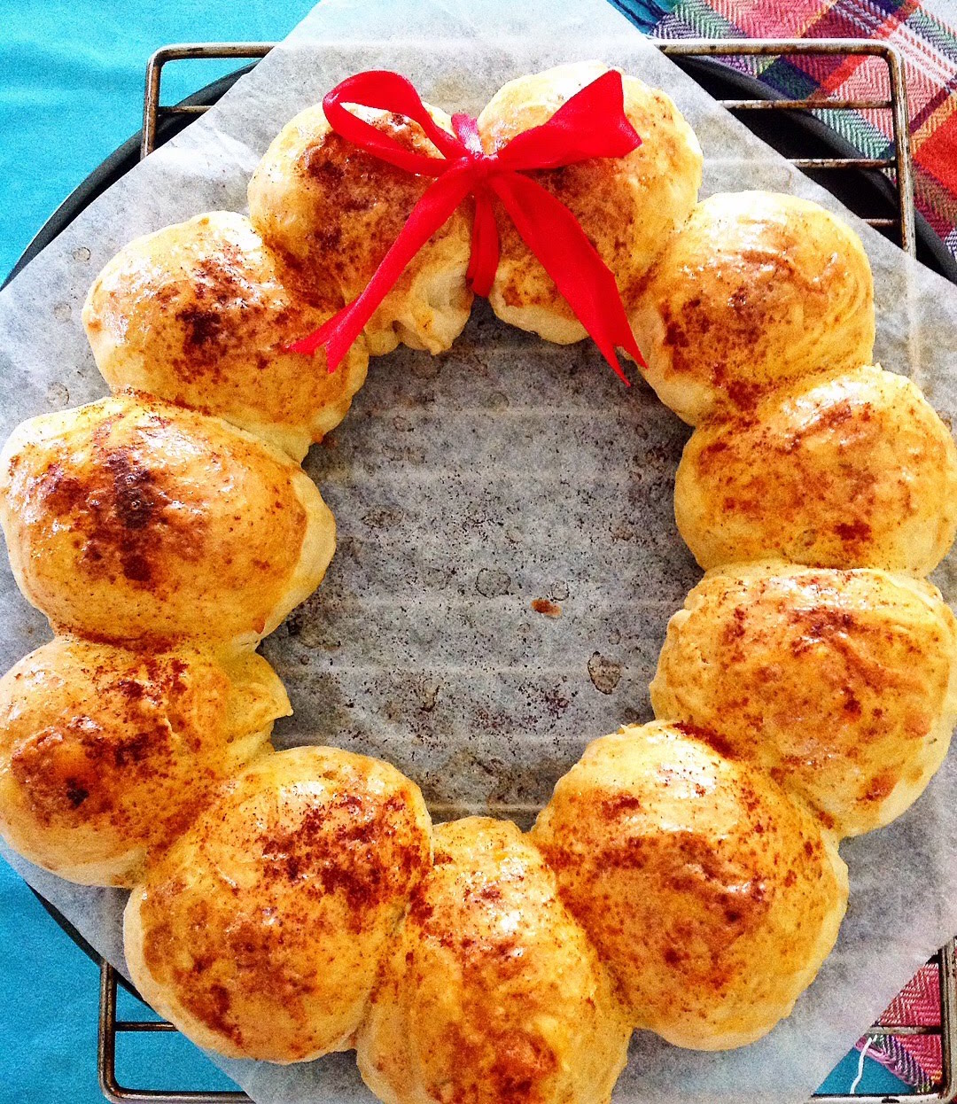 Christmas Bread Wreath Recipe Garlic, herb and parmesan festive