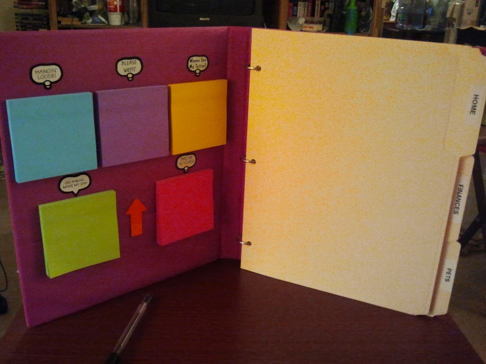 Homemade Home Life PostIt Note Planner