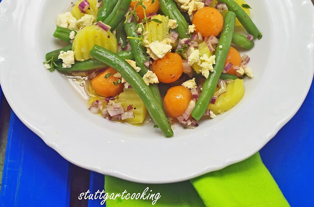 stuttgartcooking: Bohnensalat mit Kartoffeln, Melone und Schafskäse stuttgartcooking: Bohnensalat mit Kartoffeln, Melone und Schafskäse