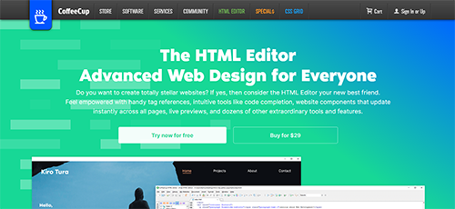 text editor coffecup html