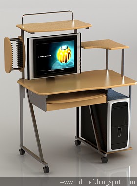 computer desk 3d