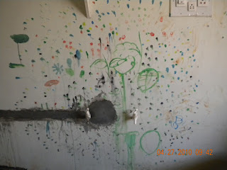 Finger prints on the wall