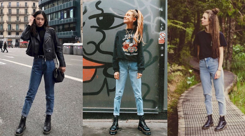 coturno com calca jeans