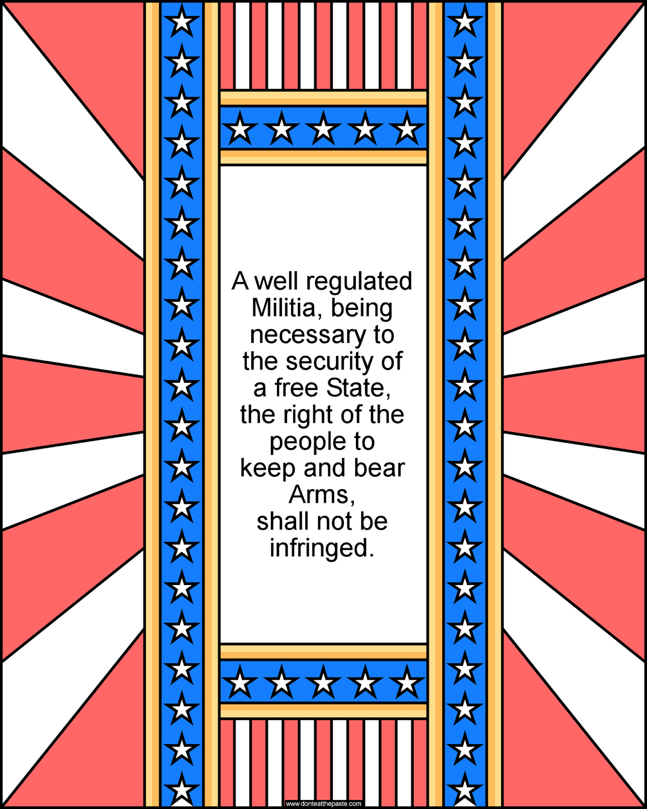 Don T Eat The Paste 2nd Amendment Coloring Page Bill Of