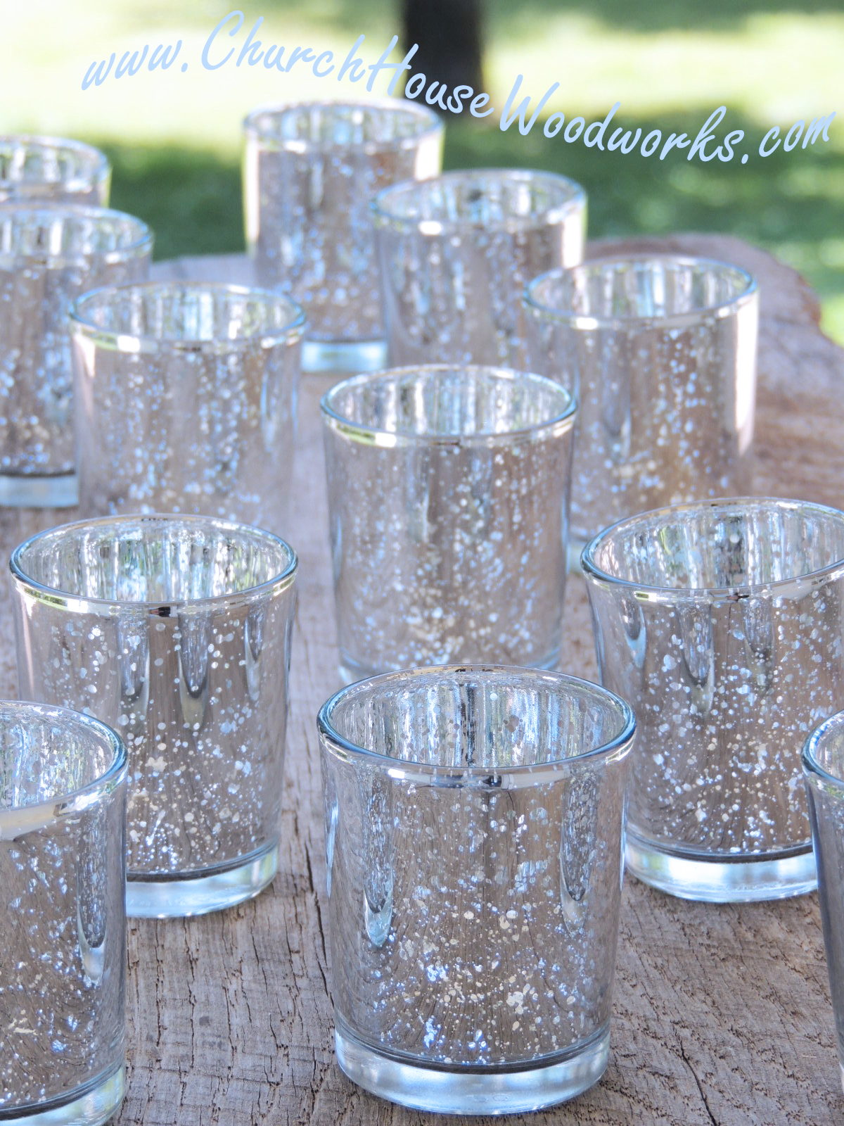 Gold And Silver Mercury Glass Votive Holders Wedding Glass Candle Holders